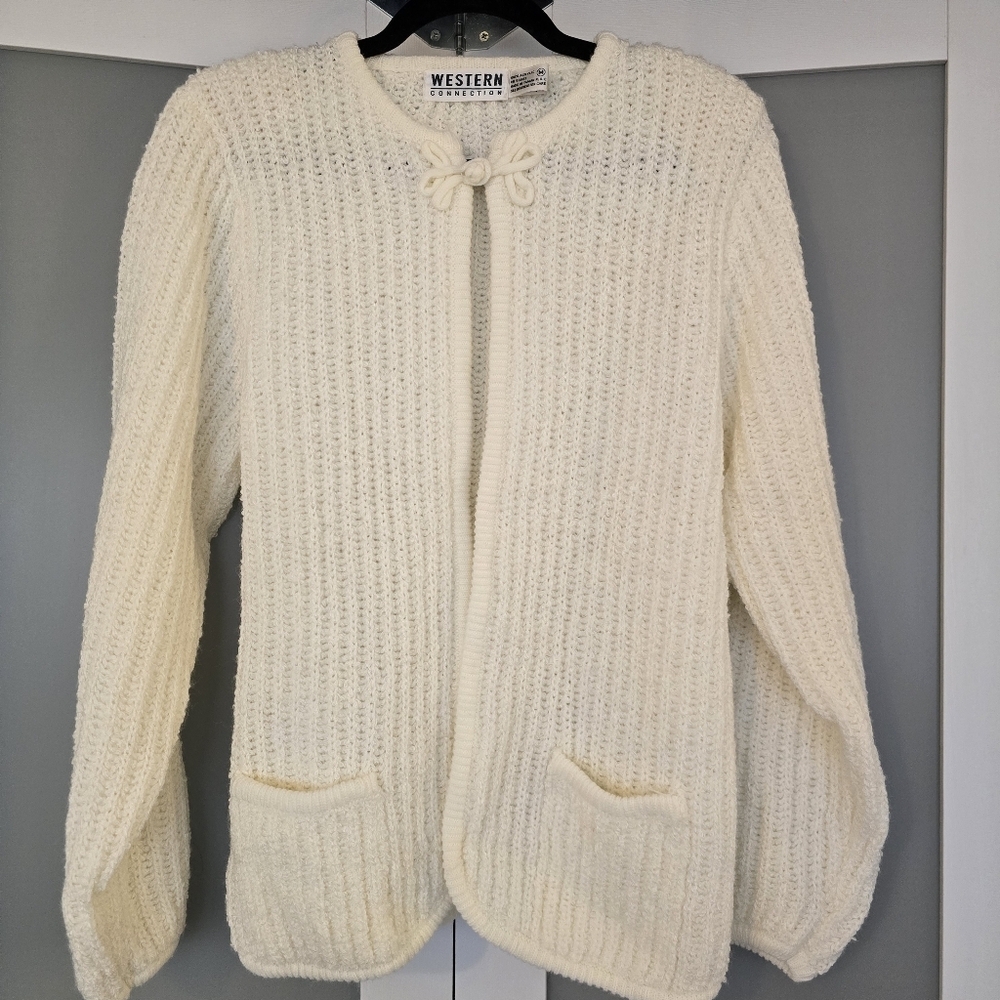 Western Connection vintage 1990s cream textured knit cardigan
